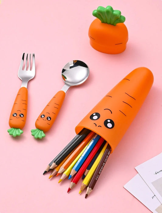 Children's carrot cutlery set